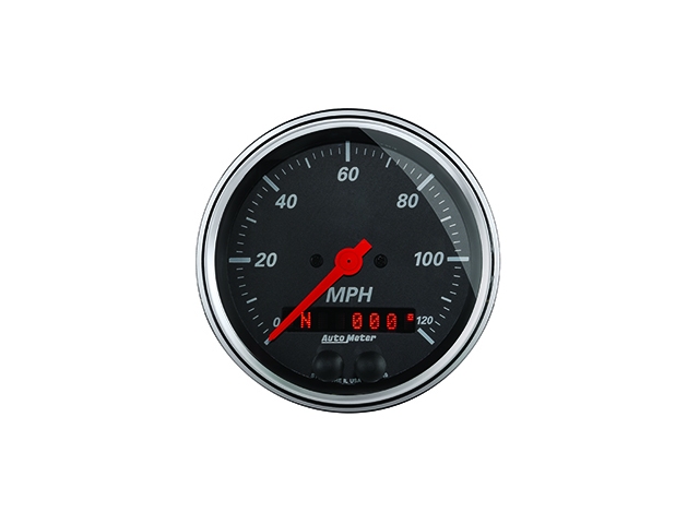 Auto Meter Designer Black Digital Stepper Motor Gauge, 3-3/8", GPS Speedometer (0-120 MPH)