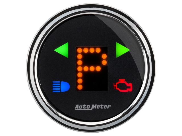 Auto Meter Designer Black Digital Gauge, 2-1/16", PRNDL (P,R,N,D,L,OD,O,5,4,3,2,1)