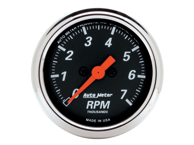 Auto Meter Designer Black Air-Core Gauge, 2-1/16", In-Dash Tachometer (0-7000 RPM)