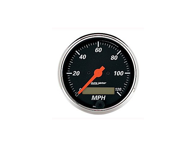 Auto Meter Designer Black Air-Core Gauge, 3-1/8", Electric Speedometer (0-120 MPH)
