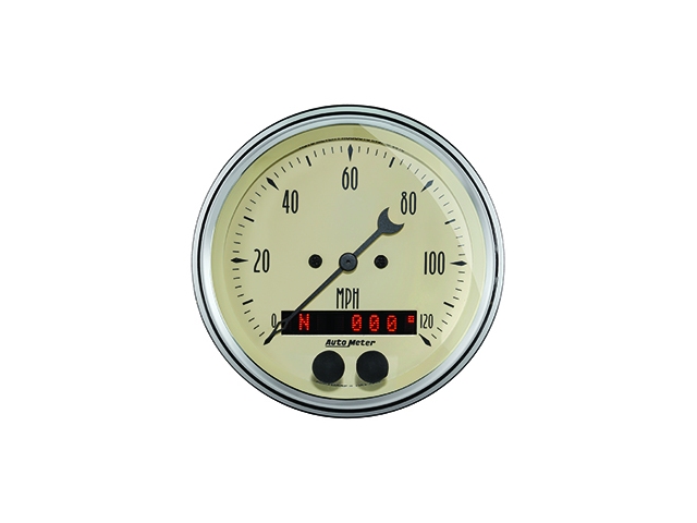 Auto Meter ANTIQUE BEIGE Digital Stepper Motor Gauge, 3-3/8", GPS Speedometer (0-120 MPH) - Click Image to Close