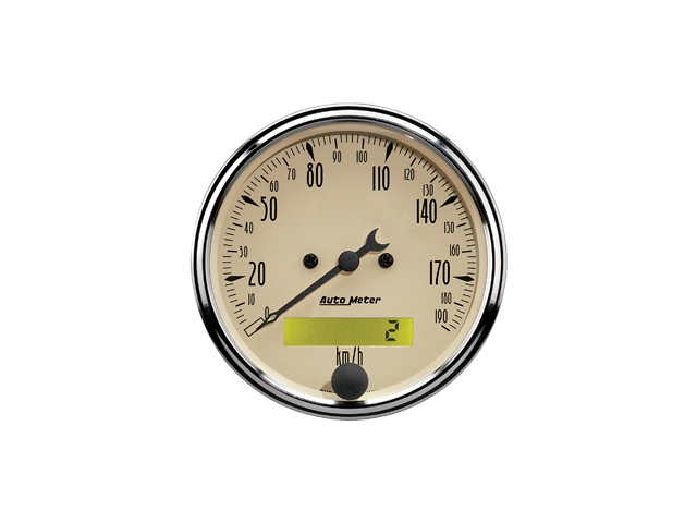 Auto Meter ANTIQUE BEIGE Air-Core Gauge, 3-1/8", Electric Speedometer Electronic (0-190 Km/H) - Click Image to Close