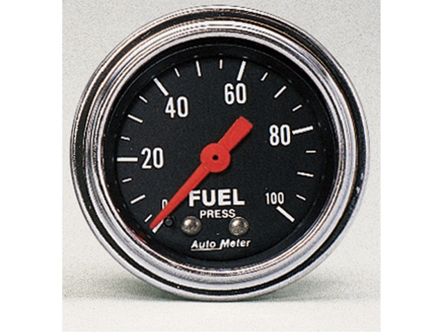 Auto Meter TRADITIONAL CHROME Mechanical, 2-1/16", Fuel Pressure (0-100 PSI) - Click Image to Close