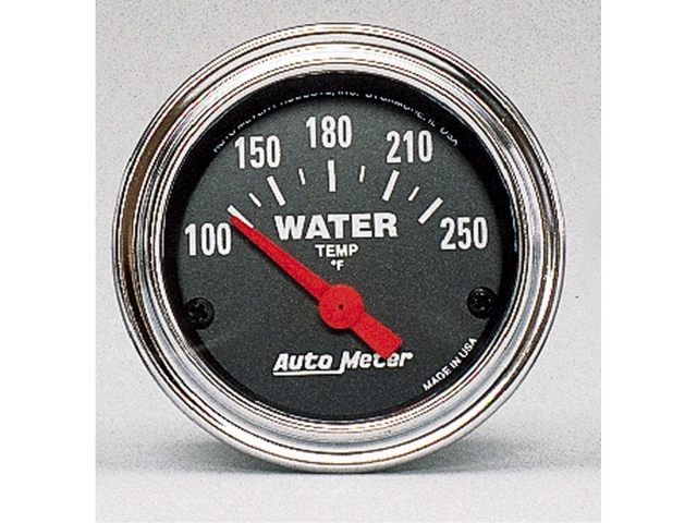 Auto Meter TRADITIONAL CHROME Air-Core Gauge, 2-1/16", Water Temperature (100-250 deg. F)