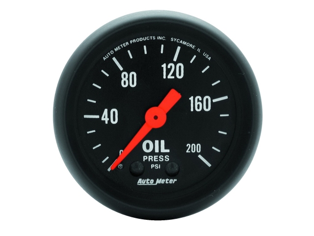 Auto Meter Z SERIES Mechanical Gauge, 2-1/16", Oil Pressure (0-200 PSI)