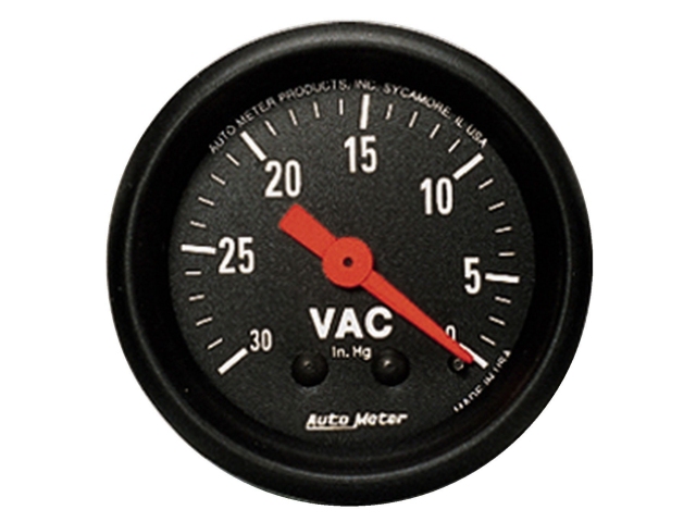 Auto Meter Z SERIES Mechanical Gauge, 2-1/16", Vacuum (30 In Hg)