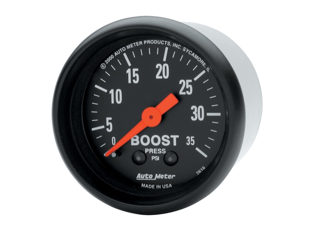 Auto Meter Z SERIES Mechanical Gauge, 2-1/16", Boost (0-35 PSI) - Click Image to Close