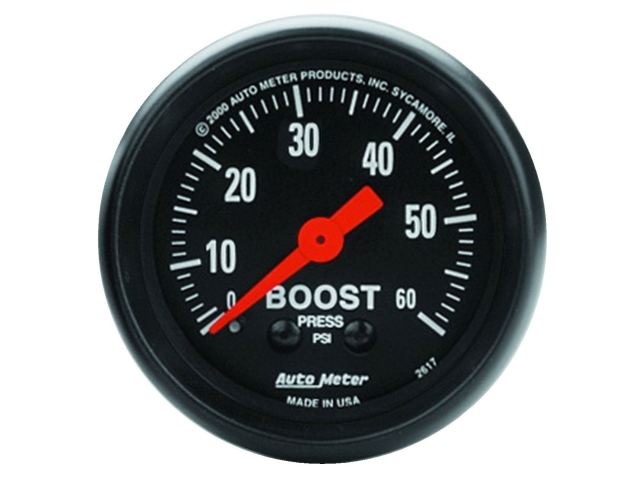 Auto Meter Z SERIES Mechanical Gauge, 2-1/16", Boost (0-60 PSI) - Click Image to Close