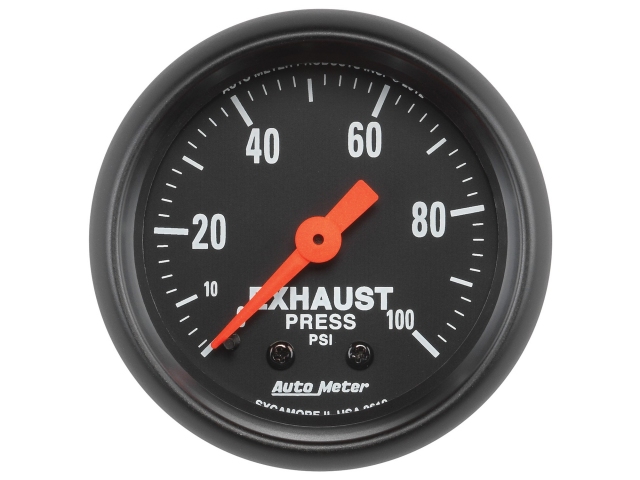 Auto Meter Z SERIES Mechanical Gauge, 2-1/16", Exhaust Pressure (0-100 PSI)