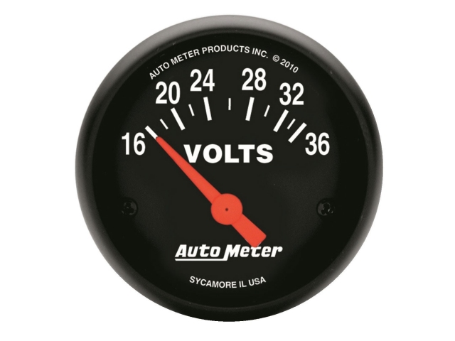Auto Meter Z SERIES Air-Core Gauge, 2-1/16", Voltmeter (16-36 Volts)