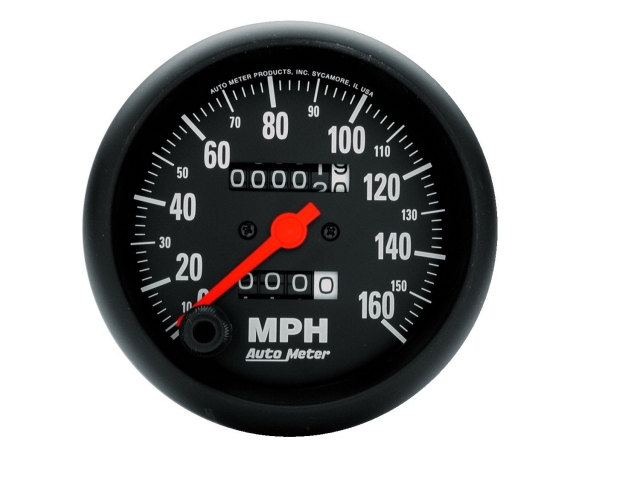 Auto Meter Z SERIES Mechanical Gauge, 3-3/8", Speedometer (0-160 MPH) - Click Image to Close