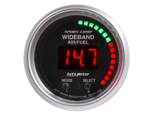 Auto Meter SPORT-COMP DIGITAL, 2-1/16", Wideband Air/Fuel Ratio PRO Plus (6:1-20:1 AFR)