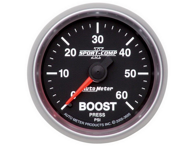 Auto Meter SPORT-COMP II Mechanical, 2-1/16", Boost (0-60 PSI)