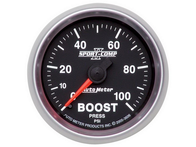 Auto Meter SPORT-COMP II Mechanical, 2-1/16", Boost (0-100 PSI)