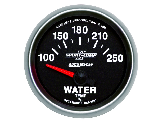 Auto Meter SPORT-COMP II Air-Core Gauge, 2-1/16", Water Temperature (100-250 deg. F) - Click Image to Close