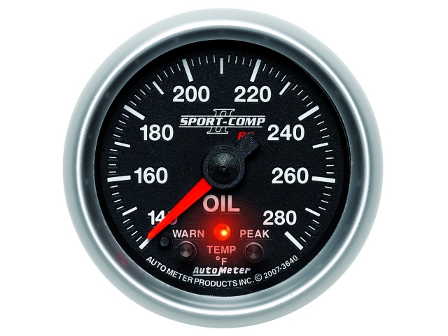 Auto Meter SPORT-COMP II PC Digital Stepper Motor Gauge, 2-1/16", Oil Temperature (140-280 deg. F)