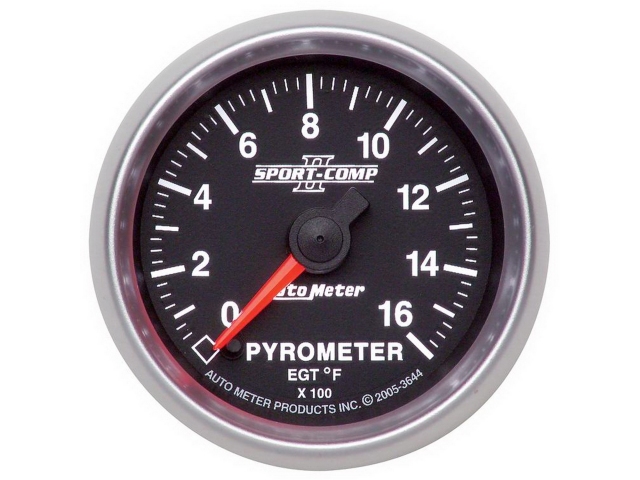Auto Meter SPORT-COMP II Digital Stepper Motor Gauge, 2-1/16", Pyrometer (0-1600 deg. F)