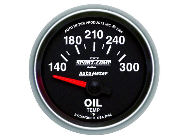 Auto Meter SPORT-COMP II Air-Core Gauge, 2-1/16", Oil Temperature (140-300 deg. F) - Click Image to Close