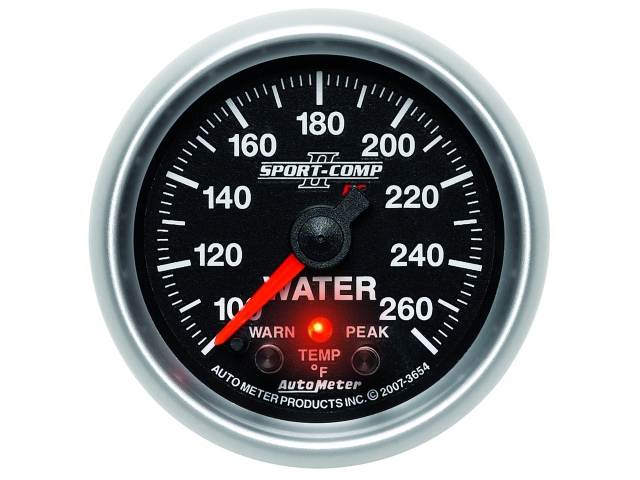 Auto Meter SPORT-COMP II PC Digital Stepper Motor Gauge, 2-1/16", Water Temperature (100-260 deg. F)