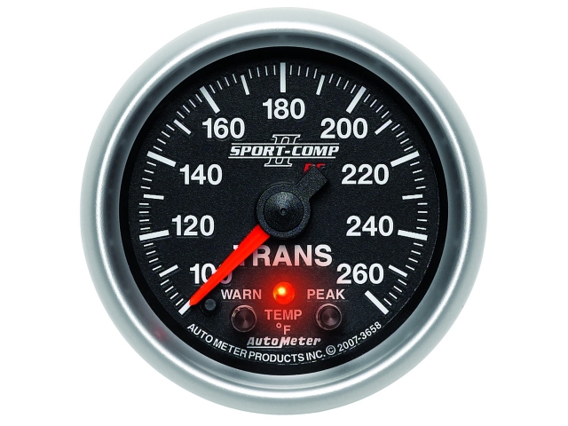 Auto Meter SPORT-COMP II PC Digital Stepper Motor Gauge, 2-1/16", Transmission Temperature (100-260 deg. F)