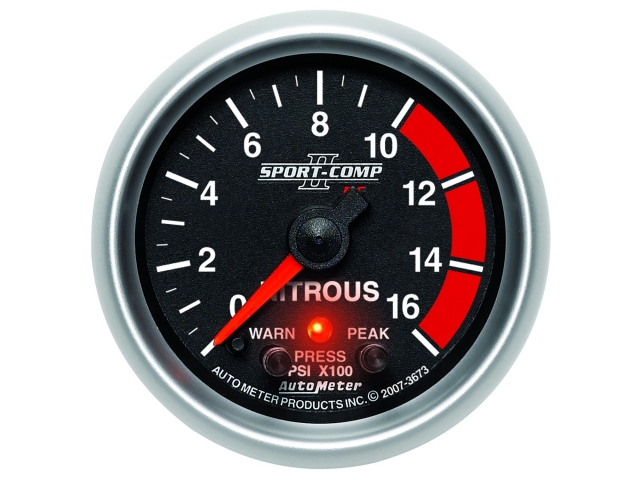 Auto Meter SPORT-COMP II Digital Stepper Motor Gauge, 2-1/16", Nitrous Pressure (0-1600 PSI) - Click Image to Close