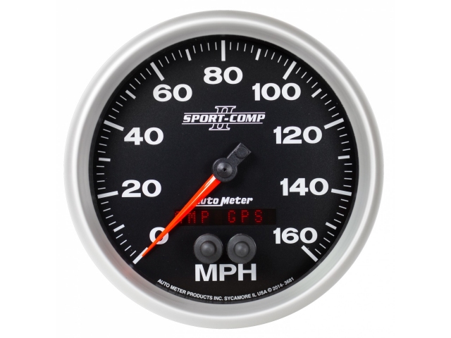 Auto Meter SPORT-COMP II In-Dash Tach & Speedo, 5", Speedometer GPS (0-160 MPH)