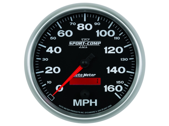 Auto Meter SPORT-COMP II In-Dash Tach & Speedo, 5", Speedometer (0-160 MPH)