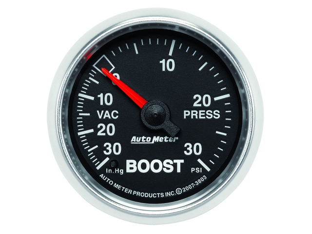Auto Meter GS Mechanical, 2-1/16", Vacuum/Boost (30 In. Hg./30 PSI)