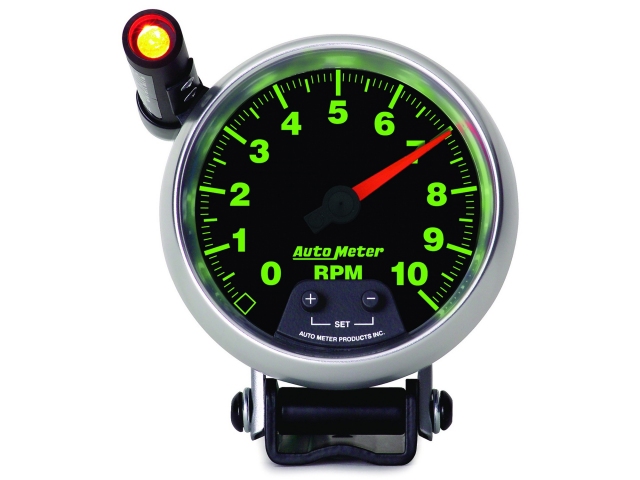 Auto Meter GS Pedestal Mount Tach, 3-3/4", Tachometer Mini-Monster (0-10000 RPM)