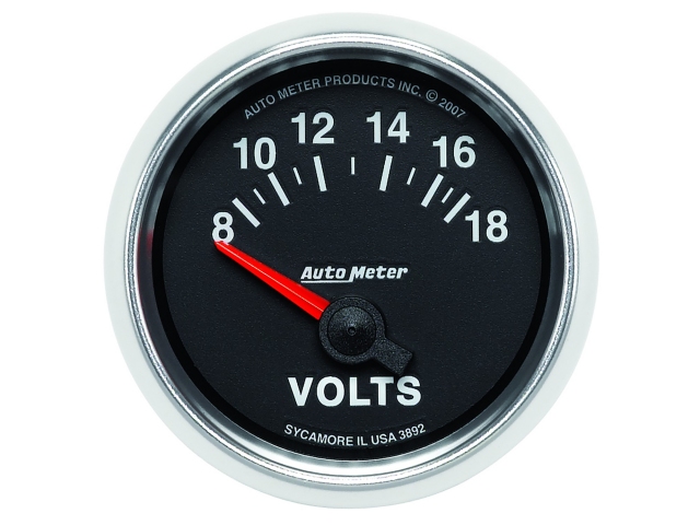 Auto Meter GS Air-Core Gauge, 2-1/16", Voltmeter (8-18 Volts) - Click Image to Close