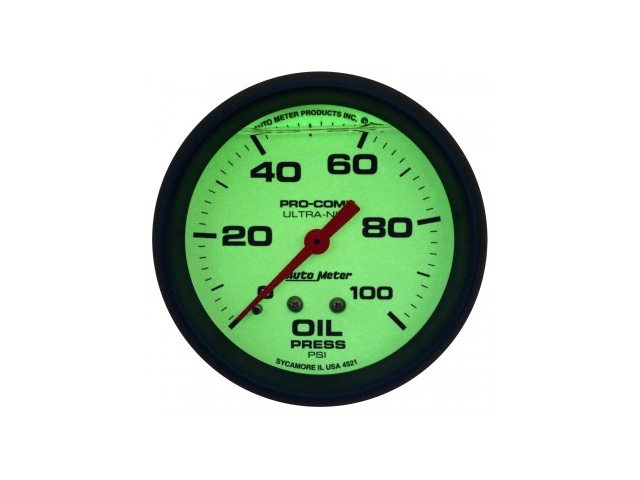 Auto Meter PRO-COMP ULTRA-NITE Mechanical Gauge, 2-5/8", Oil Pressure (0-100 PSI)