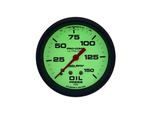 Auto Meter PRO-COMP ULTRA-NITE Mechanical Gauge, 2-5/8", Oil Pressure (0-150 PSI)