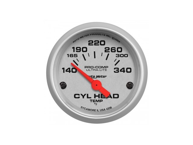 Auto Meter PRO-COMP ULTRA-LITE Air-Core Gauge, 2-1/16", Cylinder Head Temperature (140-340 F) - Click Image to Close