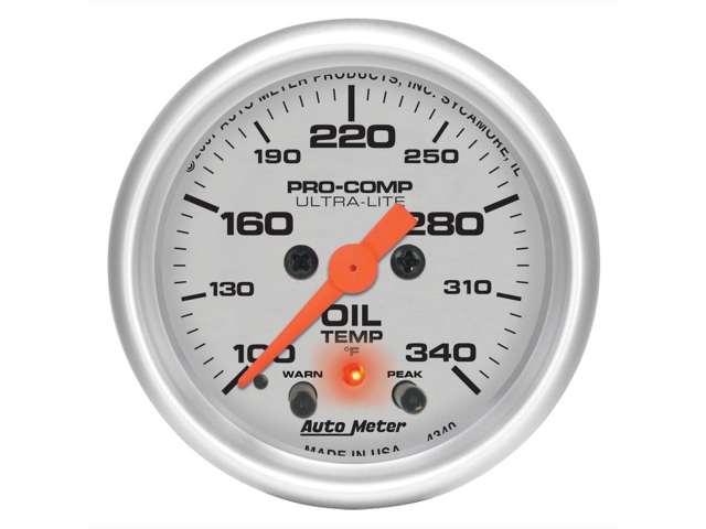 Auto Meter PRO-COMP ULTRA-LITE Digital Stepper Motor Gauge, 2-1/16", Oil Temperature (100-340 deg. F)