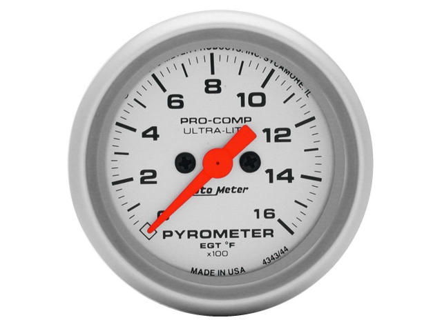 Auto Meter PRO-COMP ULTRA-LITE Digital Stepper Motor Gauge, 2-1/16", Pyrometer (0-1600 deg. F)