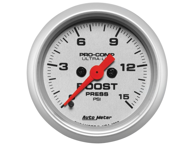 Auto Meter PRO-COMP ULTRA-LITE Digital Stepper Motor Gauge, 2-1/16", Boost (0-15 PSI)