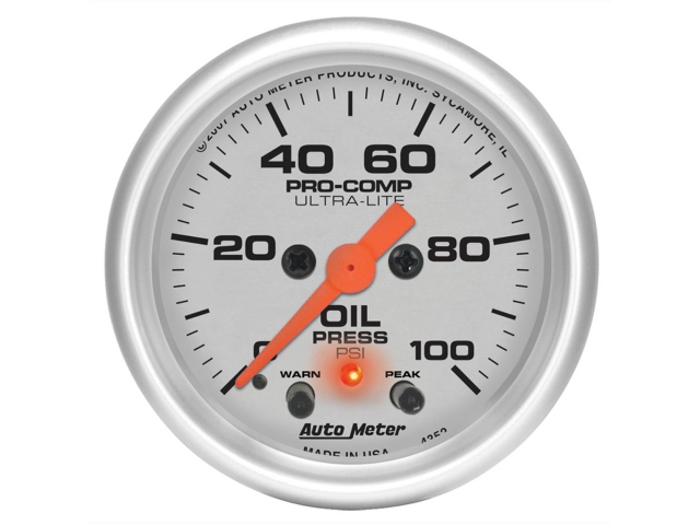 Auto Meter PRO-COMP ULTRA-LITE Digital Stepper Motor Gauge, 2-1/16", Oil Pressure (0-100 PSI)