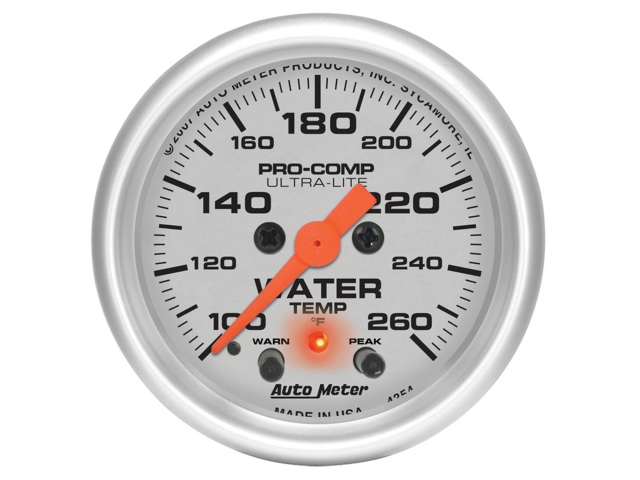 Auto Meter PRO-COMP ULTRA-LITE Digital Stepper Motor Gauge, 2-1/16", Water Temperature (100-260 deg. F)