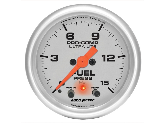 Auto Meter PRO-COMP ULTRA-LITE Digital Stepper Motor Gauge, 2-1/16", Fuel Pressure (0-15 PSI)