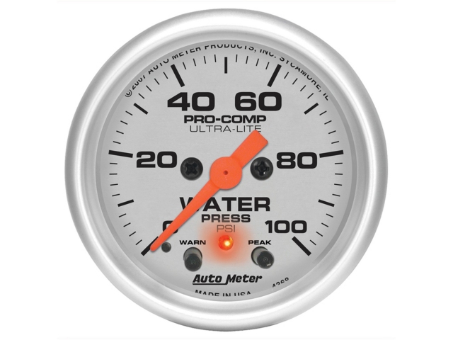 Auto Meter PRO-COMP ULTRA-LITE Digital Stepper Motor Gauge, 2-1/16", Water Pressure (0-100 PSI)