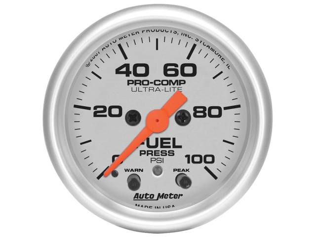 Auto Meter PRO-COMP ULTRA-LITE Digital Stepper Motor Gauge, 2-1/16", Fuel Pressure (0-100 PSI) - Click Image to Close