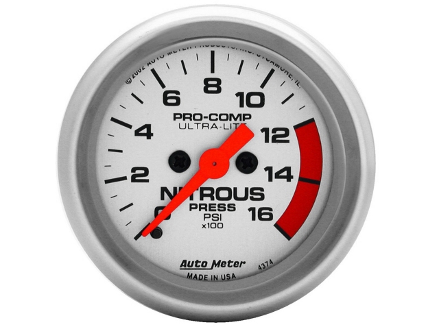 Auto Meter PRO-COMP ULTRA-LITE Digital Stepper Motor Gauge, 2-1/16", Nitrous Pressure (0-1600 PSI)