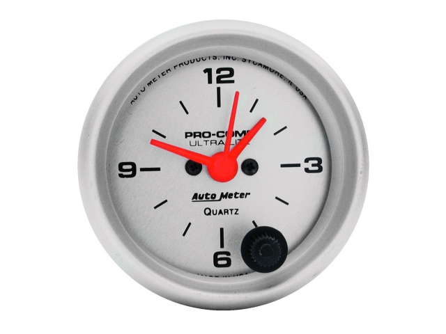 Auto Meter PRO-COMP ULTRA-LITE Quartz, 2-1/16", Clock (12 Hour)