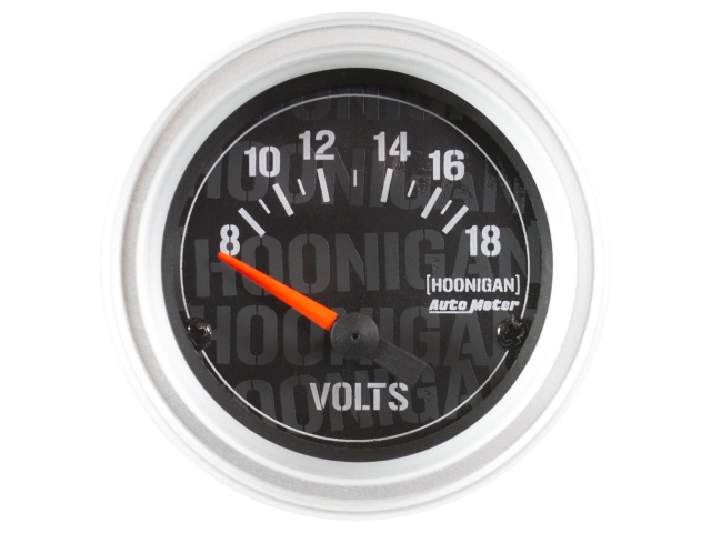 Auto Meter HOONIGAN Air-Core Gauge, 2-1/16", Electric Voltmeter (8-18 Volts) - Click Image to Close