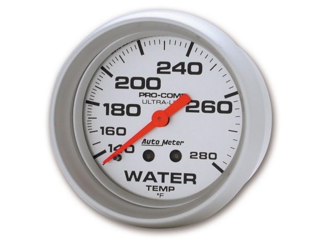 Auto Meter PRO-COMP ULTRA-LITE Mechanical, 2-5/8", Water Temperature (140-280 deg. F)