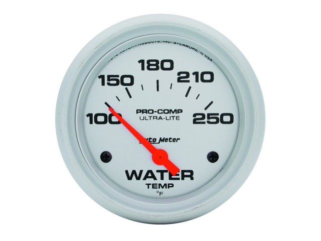 Auto Meter PRO-COMP ULTRA-LITE Air-Core Gauge, 2-5/8", Water Temperature (100-250 deg. F)