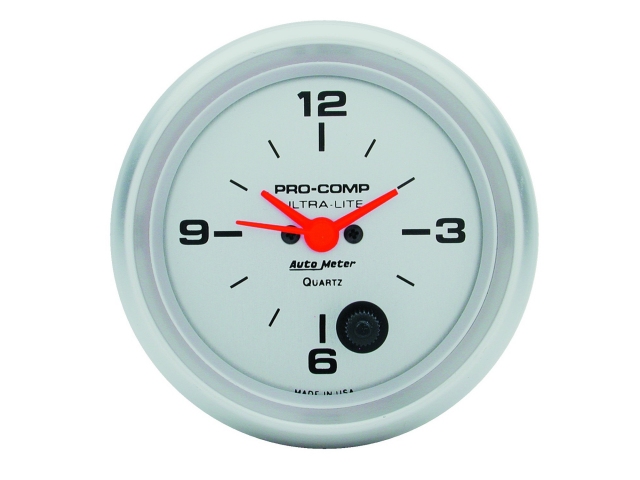 Auto Meter PRO-COMP ULTRA-LITE Quartz, 2-5/8", Clock (12 Hour)