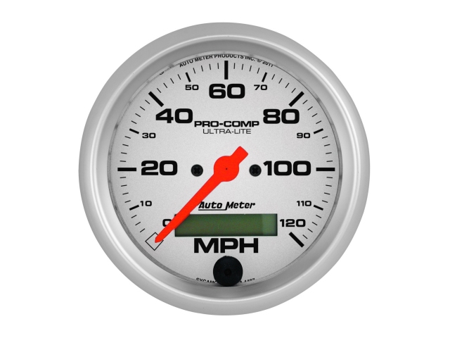 Auto Meter PRO-COMP ULTRA-LITE In-Dash Tach & Speedo, 3-3/8", Speedometer (0-120 MPH) - Click Image to Close