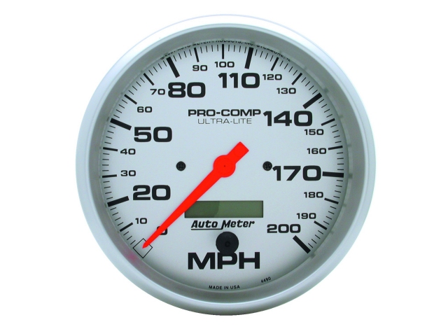 Auto Meter PRO-COMP ULTRA-LITE In-Dash Tach & Speedo, 5", Speedometer (0-200 MPH)