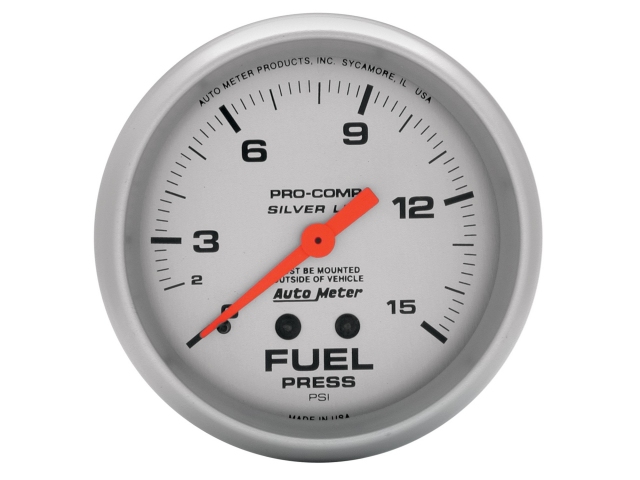 Auto Meter ULTRA-LITE Liquid Filled Mechanical, 2-5/8", Fuel Pressure (0-15 PSI)